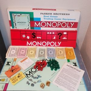Vintage Monopoly Board Game Parker‎ Brothers Real Estate Trading~INCOMPLETE